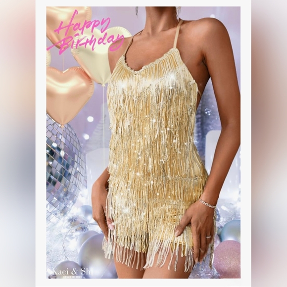 Kaei&Shi Sequin Fringe Romper #1011 NWOT - Picture 9 of 10